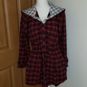 Ladies Hooded Flannel Shirt